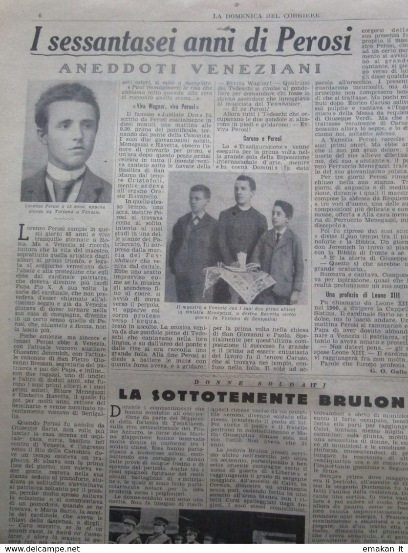 # DOMENICA DEL CORRIERE N 50 /1938 FONTANELICE (BO) / GALEAZZO CIANO / PEROSI / CAODAISMO - First Editions