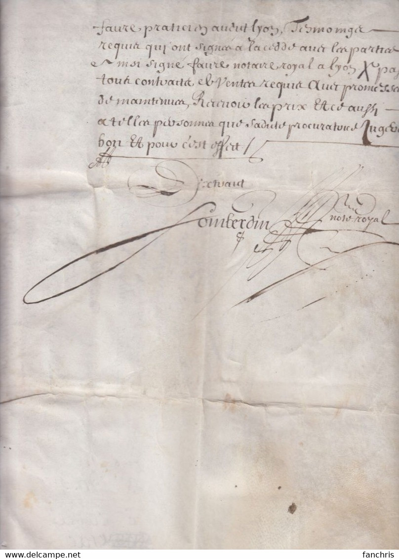 1652-manuscrit Notarial En Velin De 12 Pages-Lyon - Historische Documenten