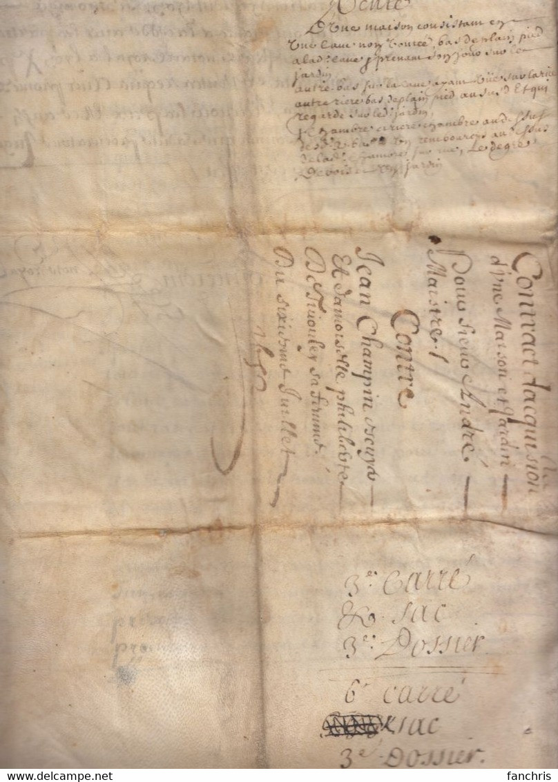 1652-manuscrit Notarial En Velin De 12 Pages-Lyon - Historische Documenten