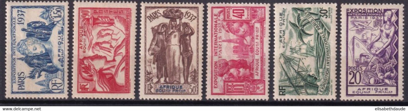 AEF - 1937 - YVERT N° 27/32 * MH - COTE = 24 EUR - - Unused Stamps