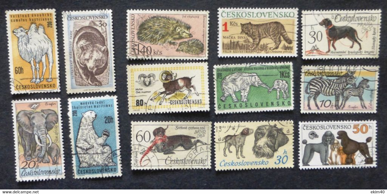 Selection Of Used/Cancelled Stamps From Czechoslovakia Wild & Domestic Animals. No DC-474 - Gebraucht