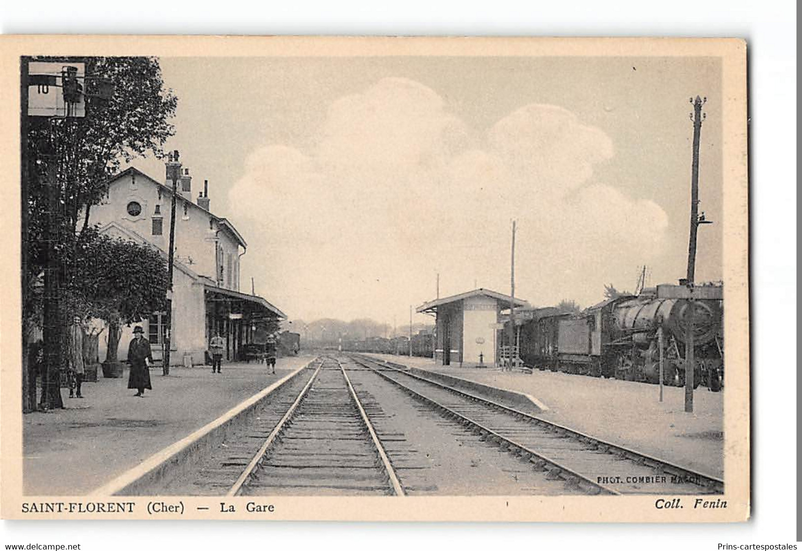 CPA 18 St Saint Florence La Gare Train - Saint-Florent-sur-Cher