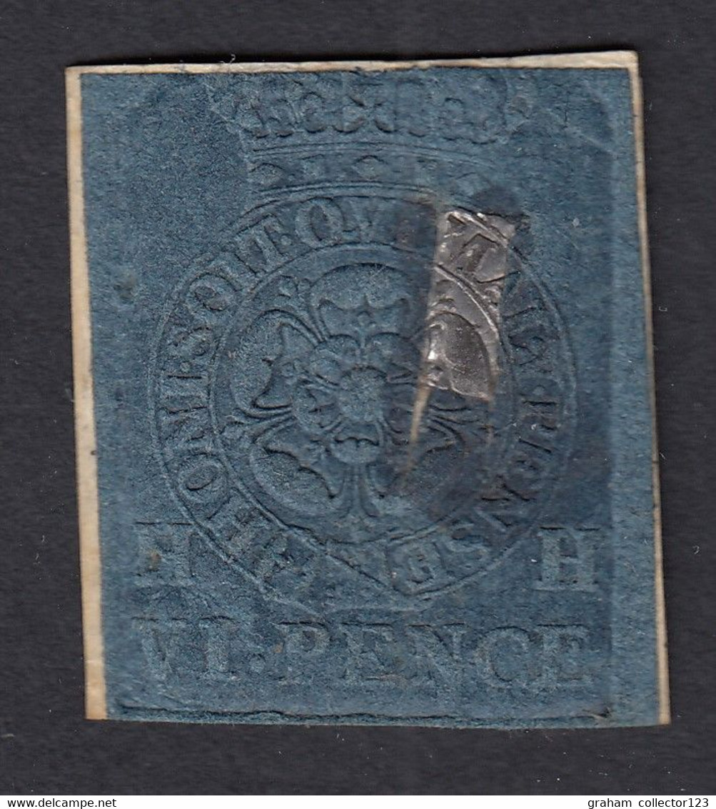 Great Britain Indenture Fiscal Revenue Stamp 6 Pence 6d King George II Cypher On Reverse - Revenue Stamps