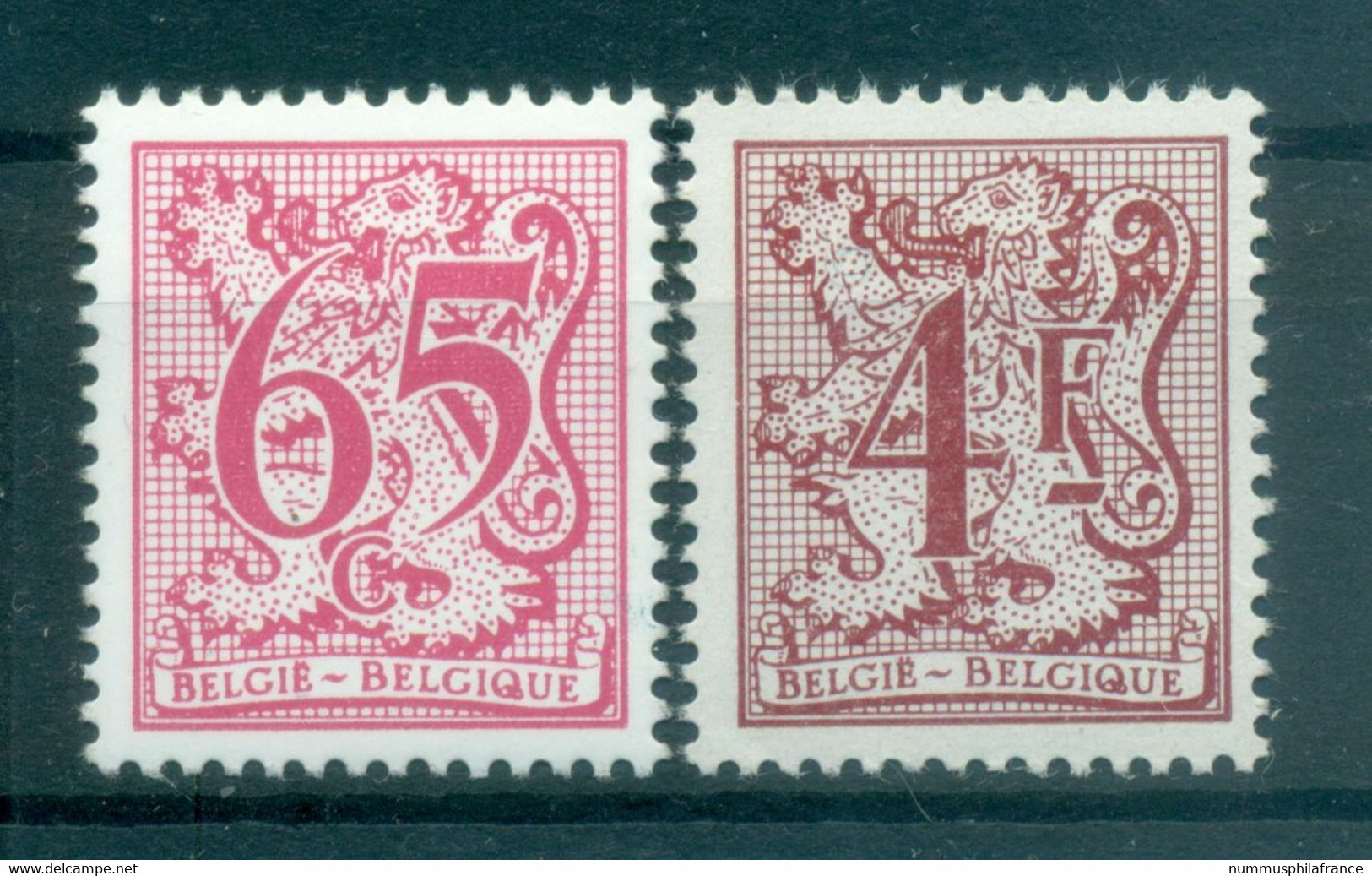 Belgique 1980 - Y & T N. 1974/75 - Série Courante (Michel N. 2021-35 X) - 1977-1985 Cijfer Op De Leeuw