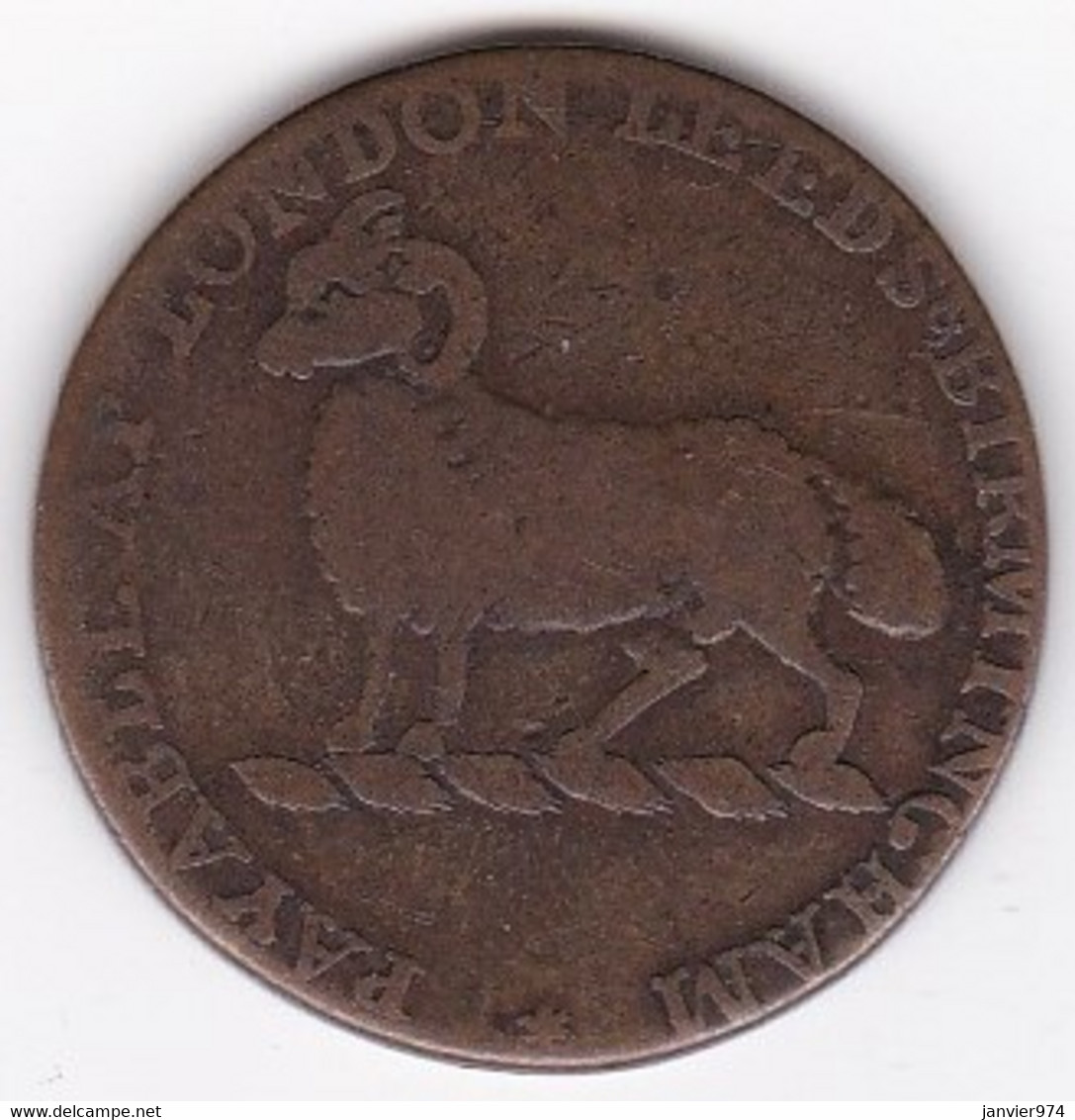 Ram & Leopard London, Leeds & Birmingham Half Penny Token ND . - Monétaires/De Nécessité