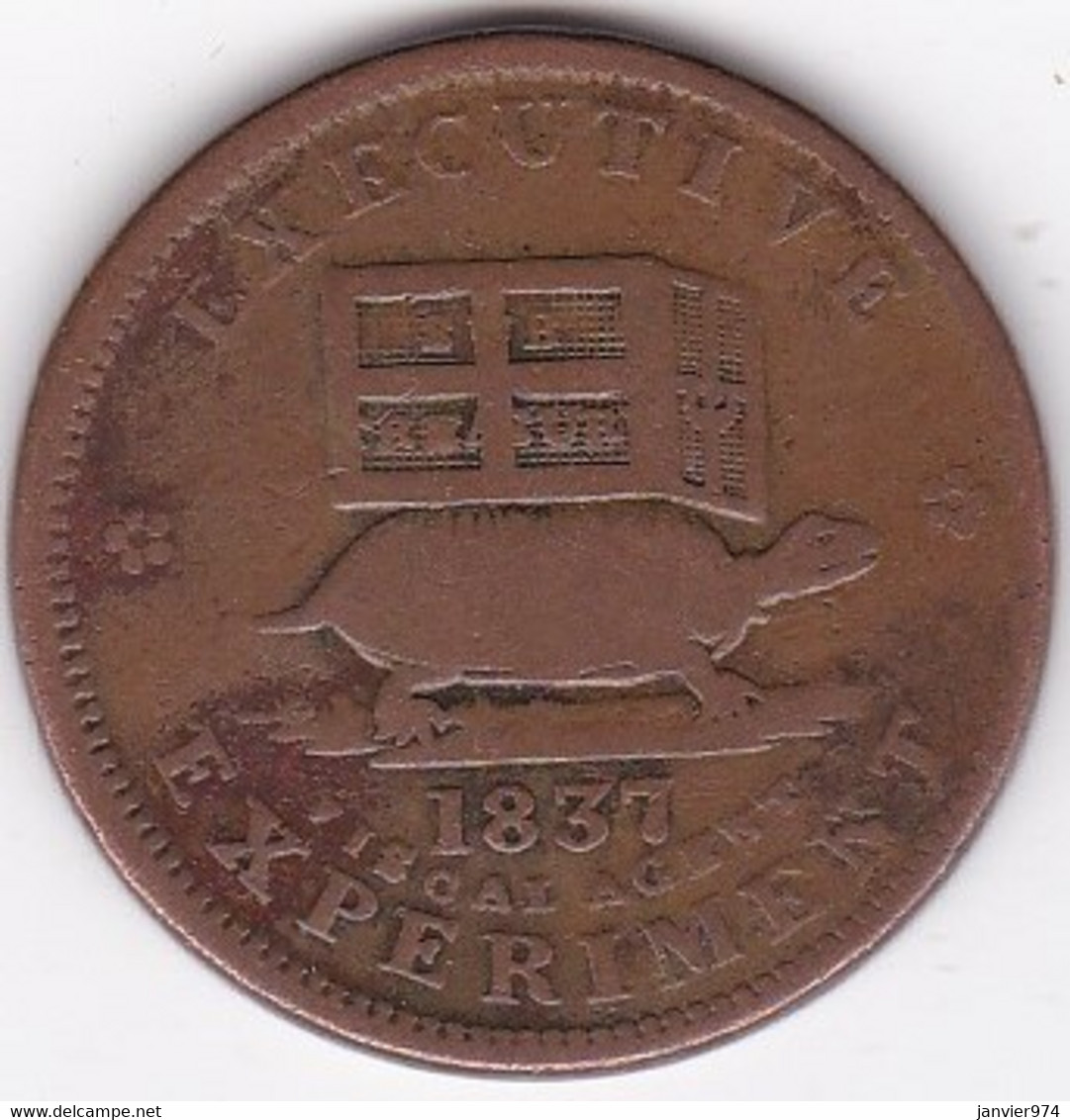 Usa , Jeton Token Executive Experiment Illustrious Predecessor , 1837, En Cuivre - Monedas/ De Necesidad