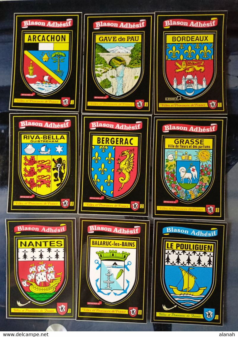 Départ 1€... Lot De 9 Cp Blasons Adhésifs - 5 - 99 Postkaarten