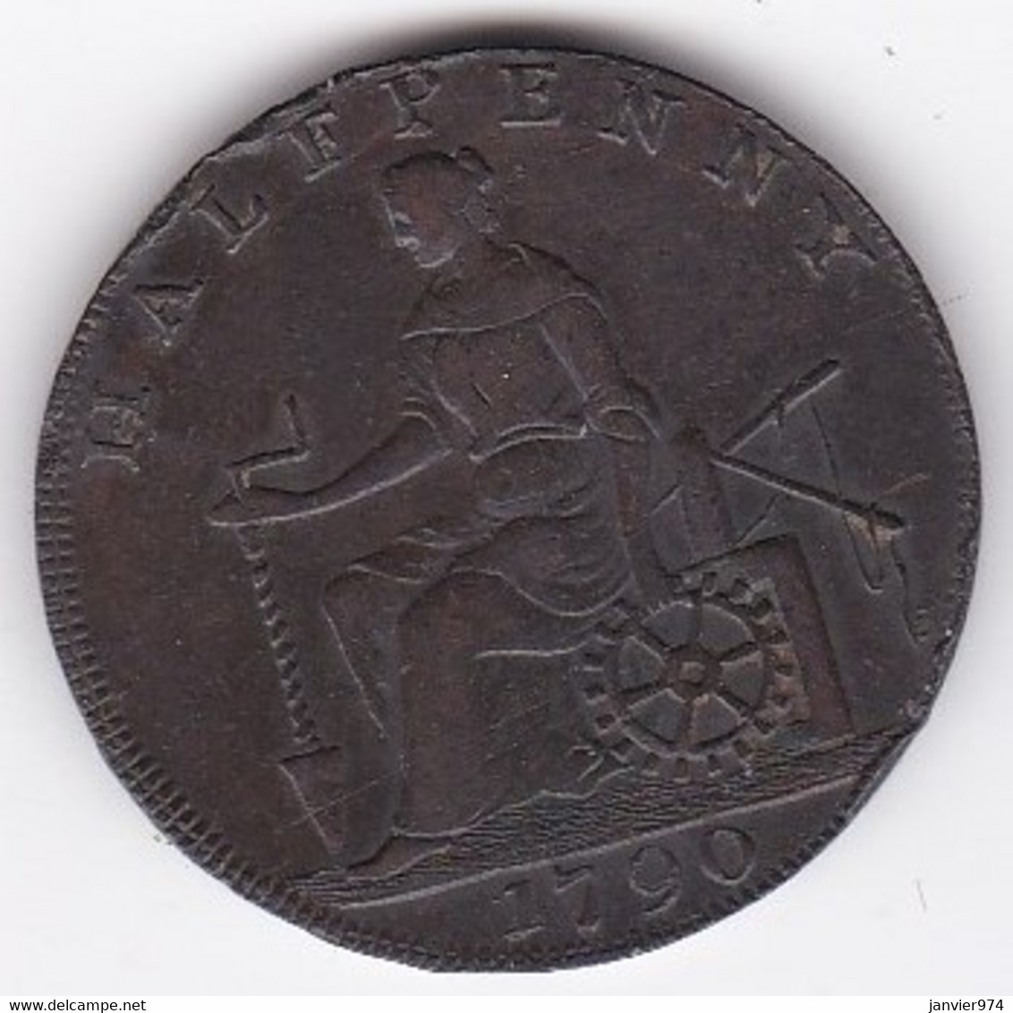 Cheshire - Macclesfield / Charles Roe Copper Works,  Half Penny Token 1790, En Cuivre - Noodgeld