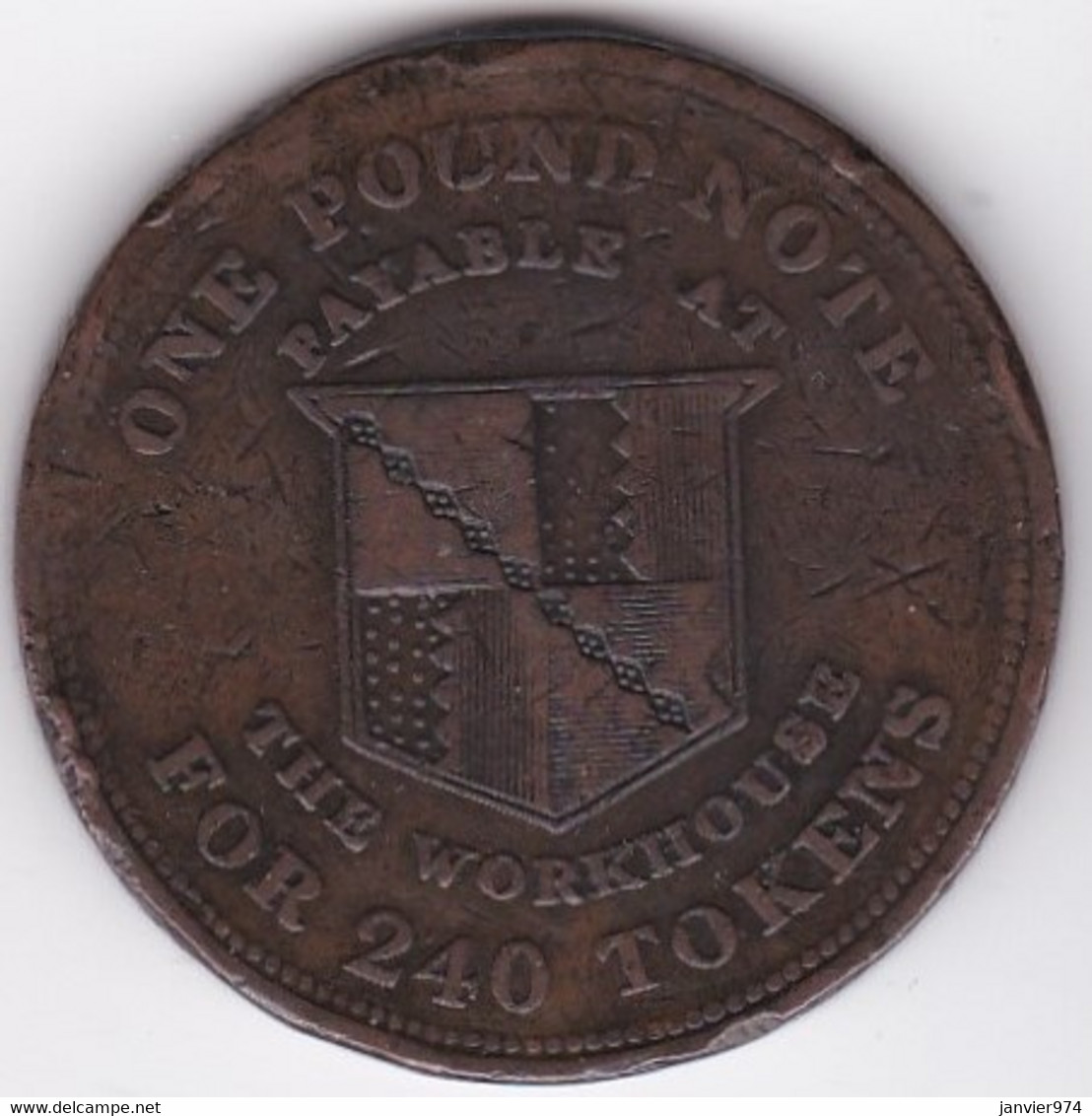 Birmingham The Workhouse, 1 Penny Token 1813, En Cuivre - Monétaires/De Nécessité