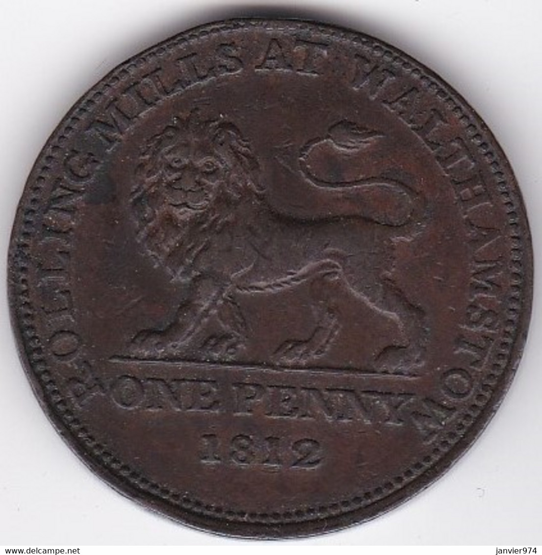 Walthamstow/Landore Rolling Mills, 1 Penny Token 1812, En Cuivre - Monetary/Of Necessity