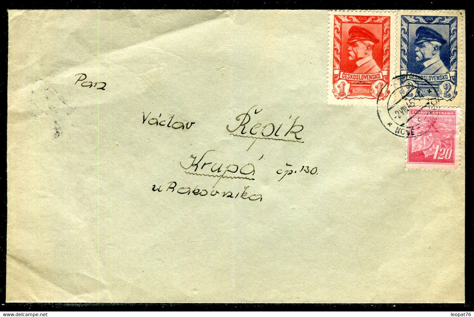 Tchécoslovaquie - Enveloppe Pour Krupa En 1945 - J 39 - Cartas & Documentos