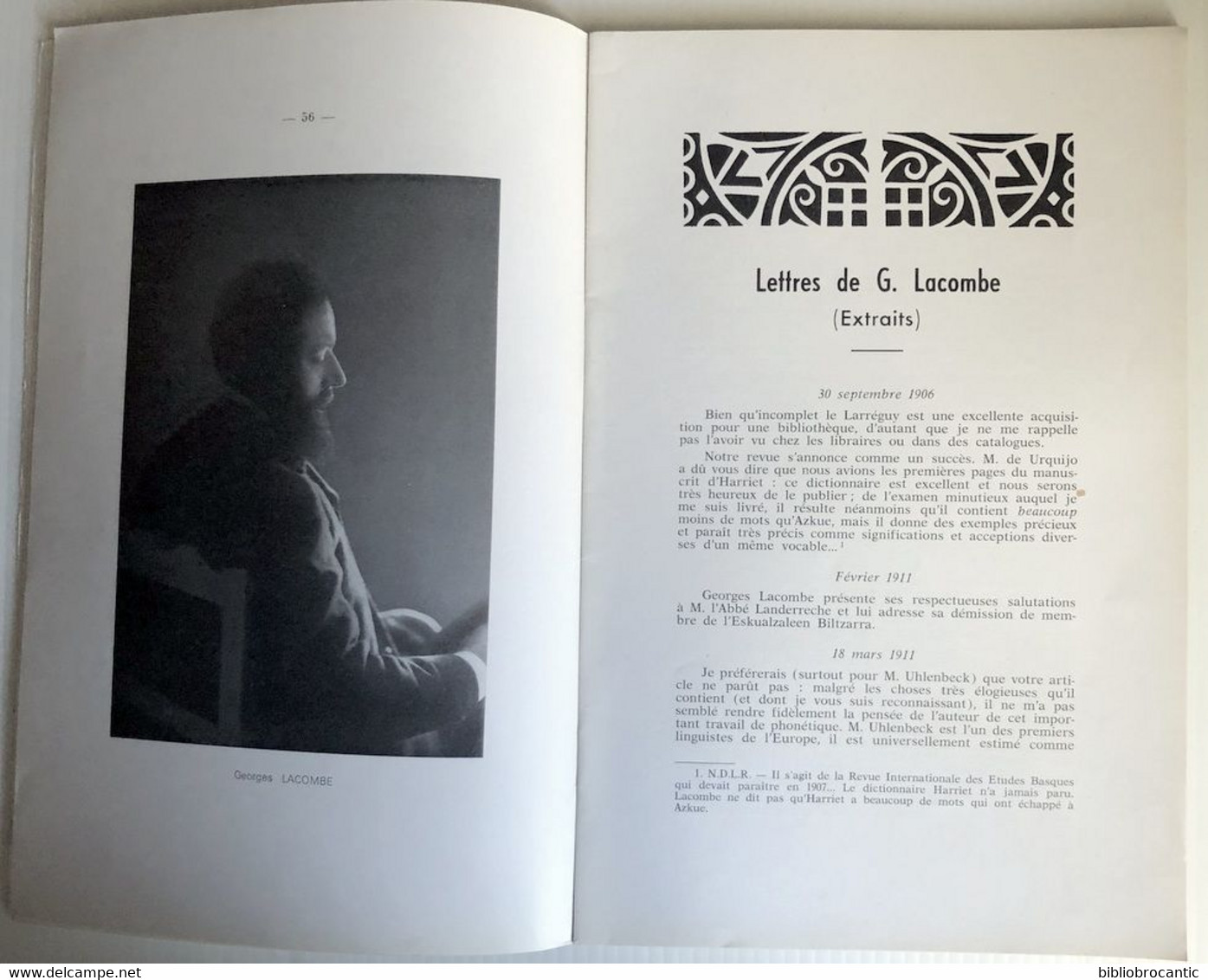 BULLETIN MUSEE BASQUE N°40 (2°T.1968) LETTRES GEORGES  LACOMBE à L'ABBE MARTIN /Sommaire Complet Sur Scan - Pays Basque