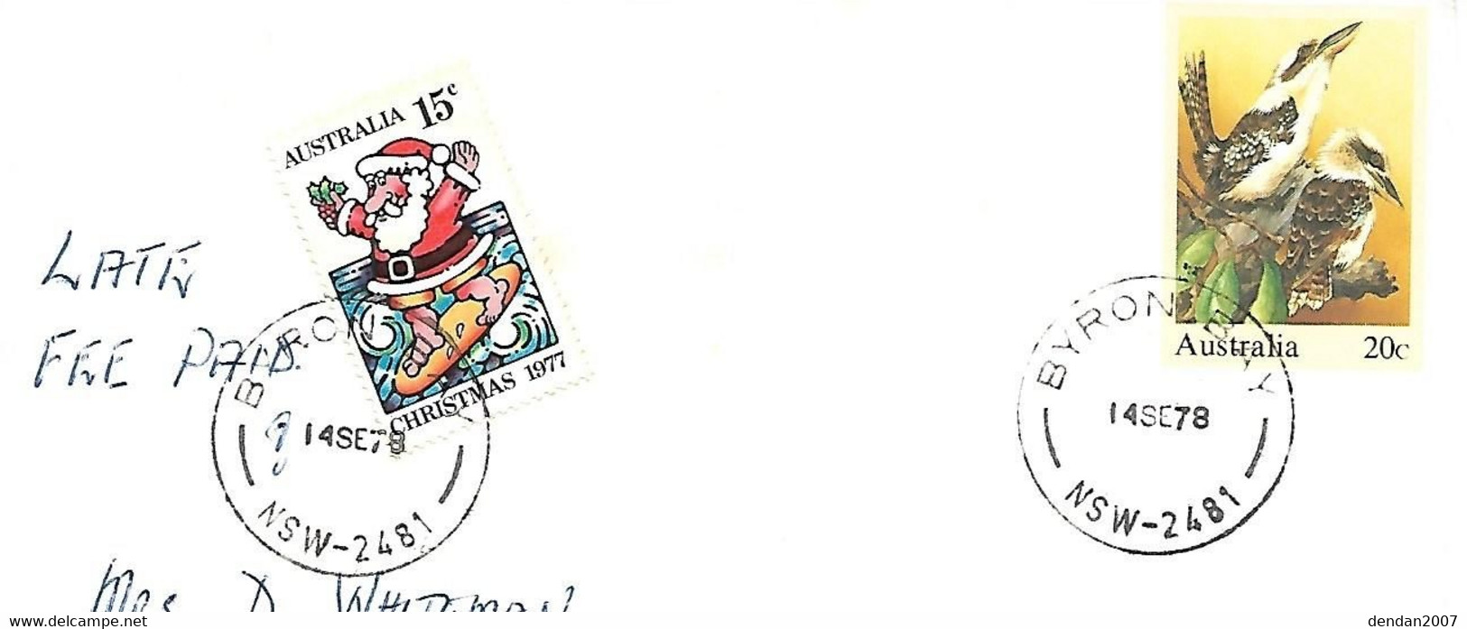 Australia  - Postal Stationery (Pre-stamped Envelope) Used 1978 : Laughing Kookaburra ( Letter Pleated) - Pelicans