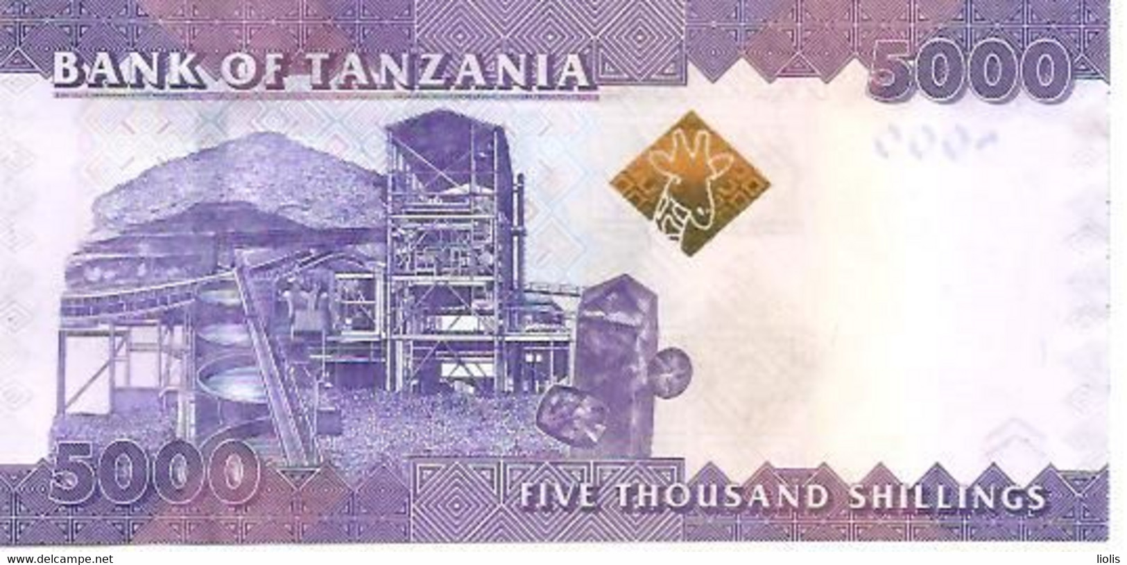 Tanzania P-43 5000 Shillingi  2010 UNC - Tanzanie