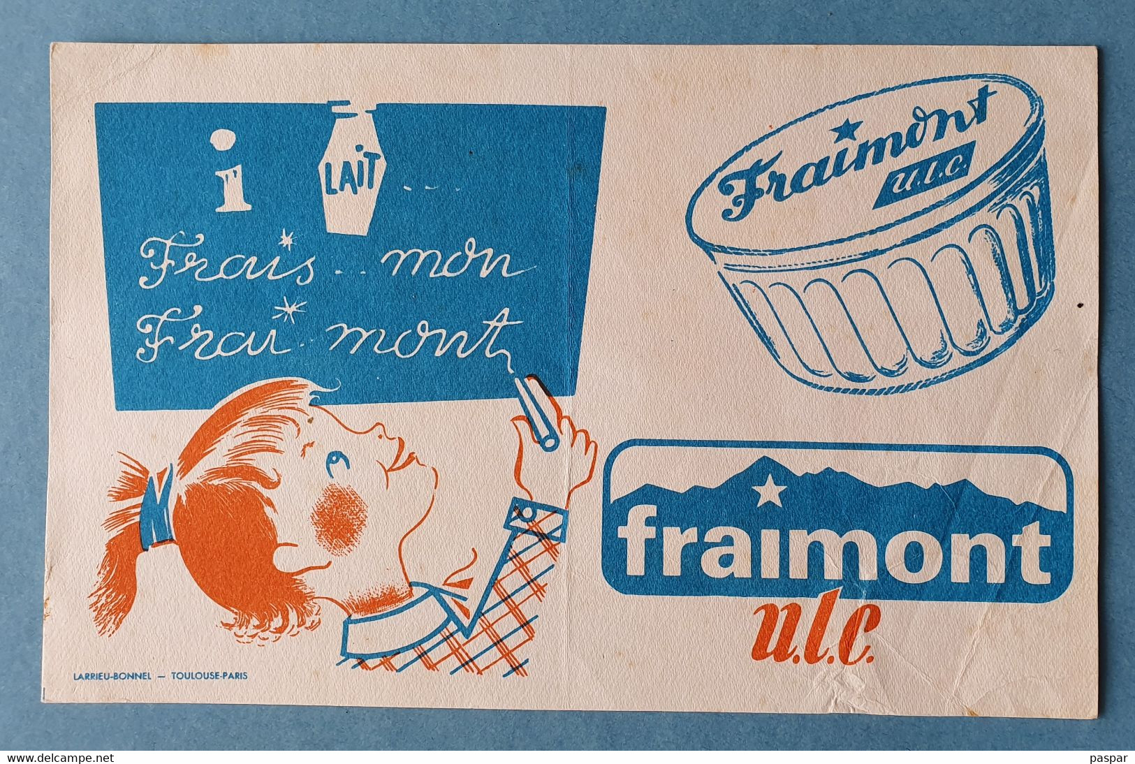 Ancien Buvard Publicitaire FRAIMONT - Dairy