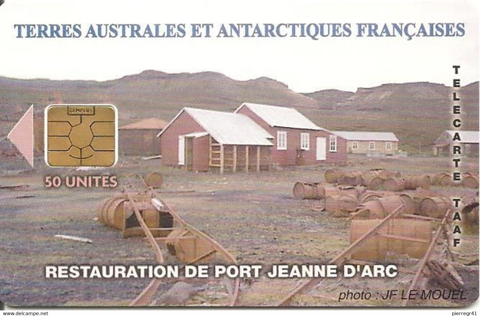 CARTE PUCE-GEM4-TAAF36A-50U-PORT JEANNE D ARC-V° Avec Logo-TRES RARE - TAAF - Territori Francesi Meridionali