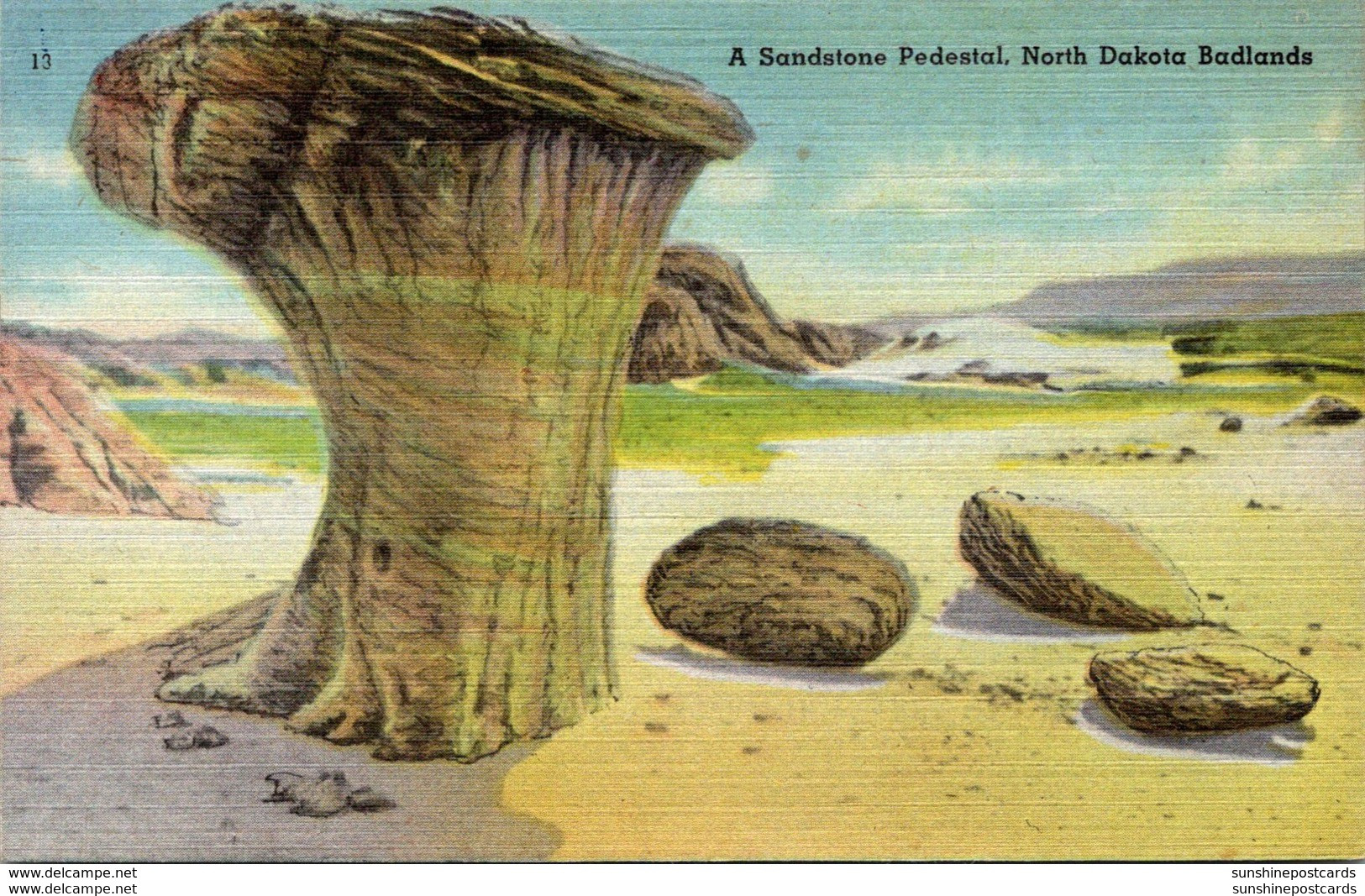 North Dakota Badlands A Sandstone Pedestal 1945 - Andere & Zonder Classificatie