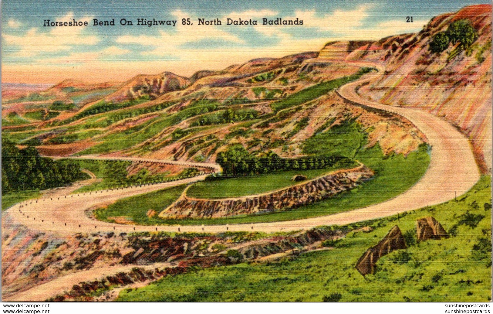 North Dakota Badlands Horseshoe Bend On Highway 85 - Sonstige & Ohne Zuordnung