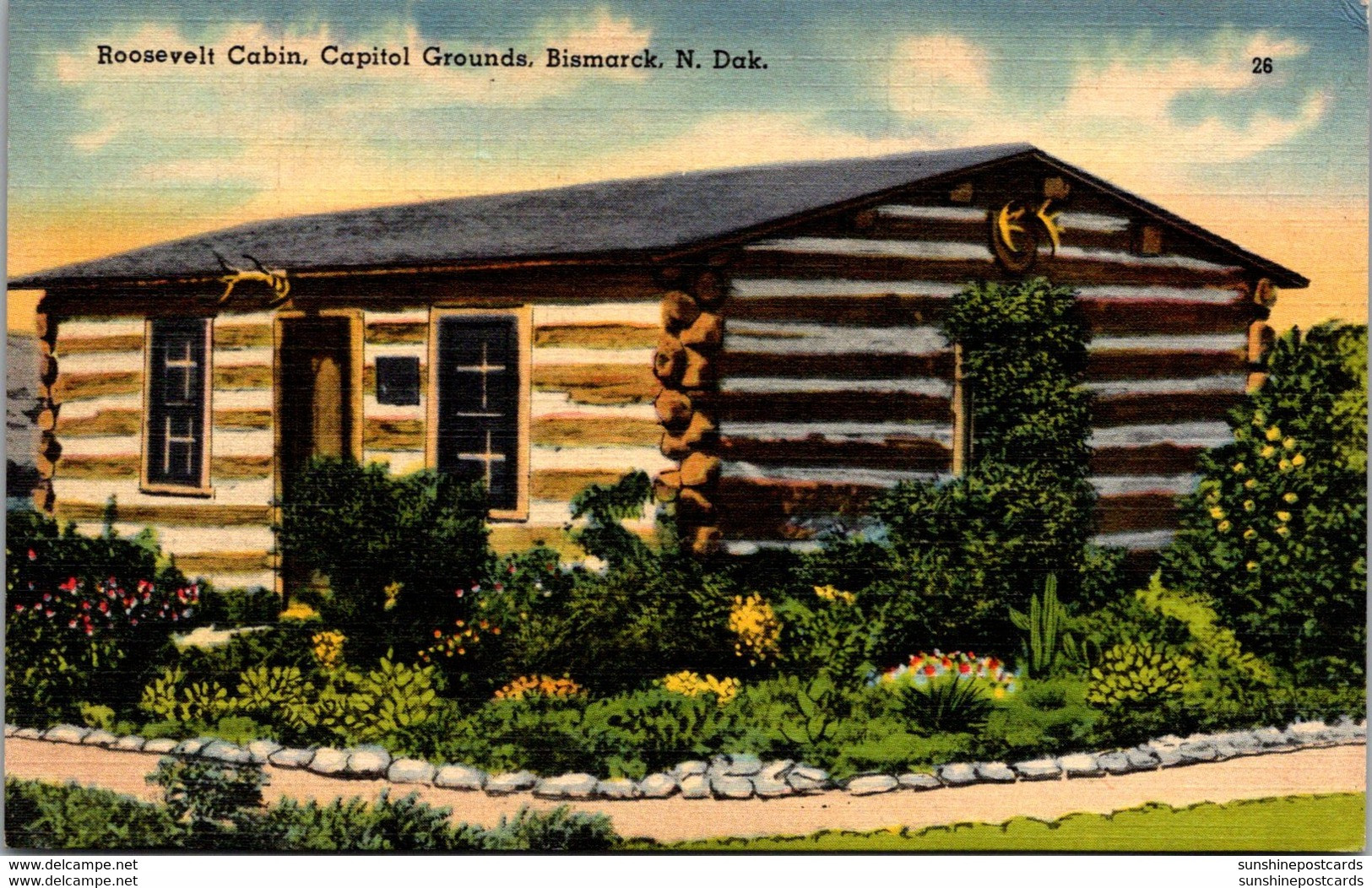 North Dakota Bismarck Capitol Grounds Roosevelt Cabin - Bismark