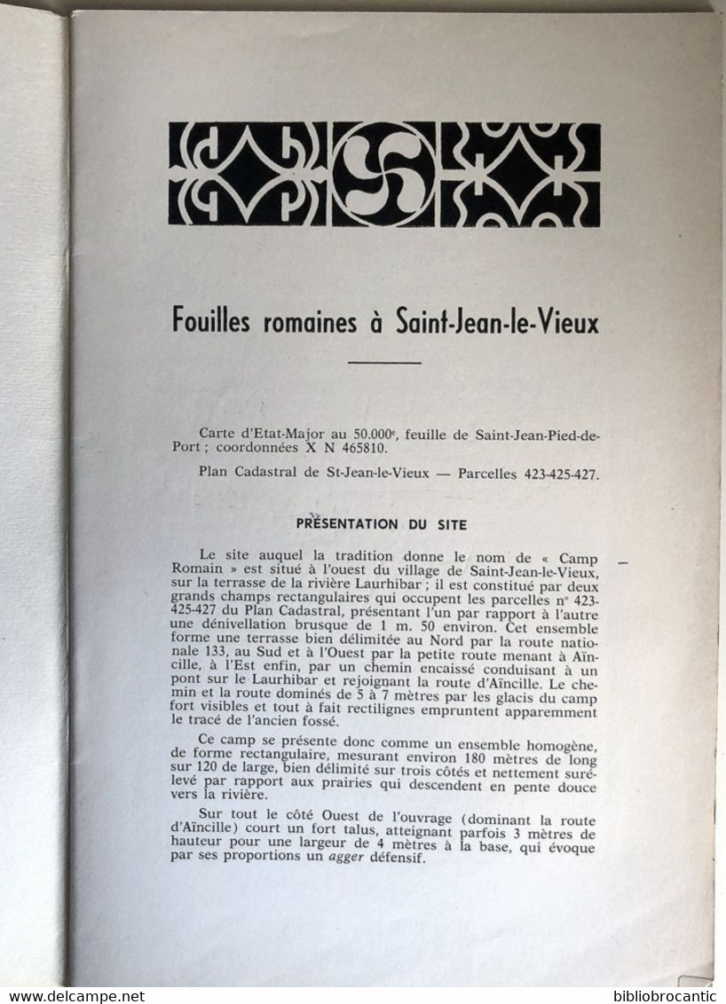 BULLETIN MUSEE BASQUEn°34(4°T.1966)FOUILLES ROMAINES STJEAN LE VIEUX/ LA GACETA DE BAYONA+CHRONIQUES/Som.sur Scan - Baskenland