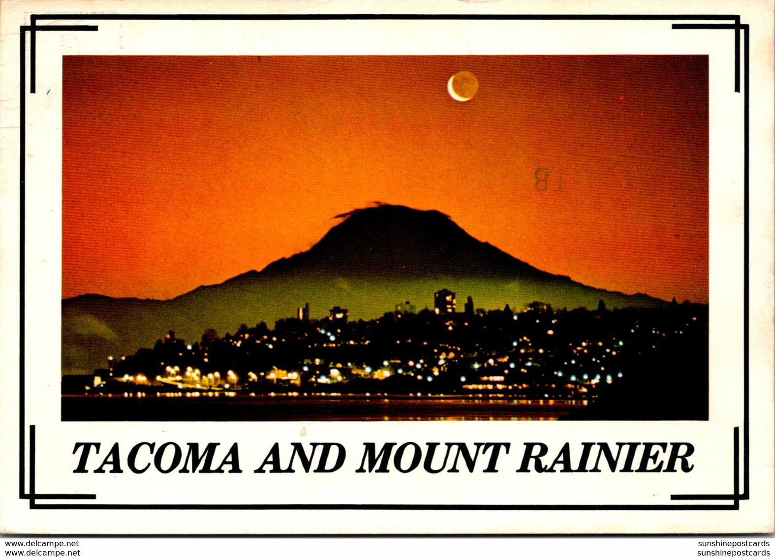 Washington Tacoma And Mount Rainier At Night 1984 - Tacoma