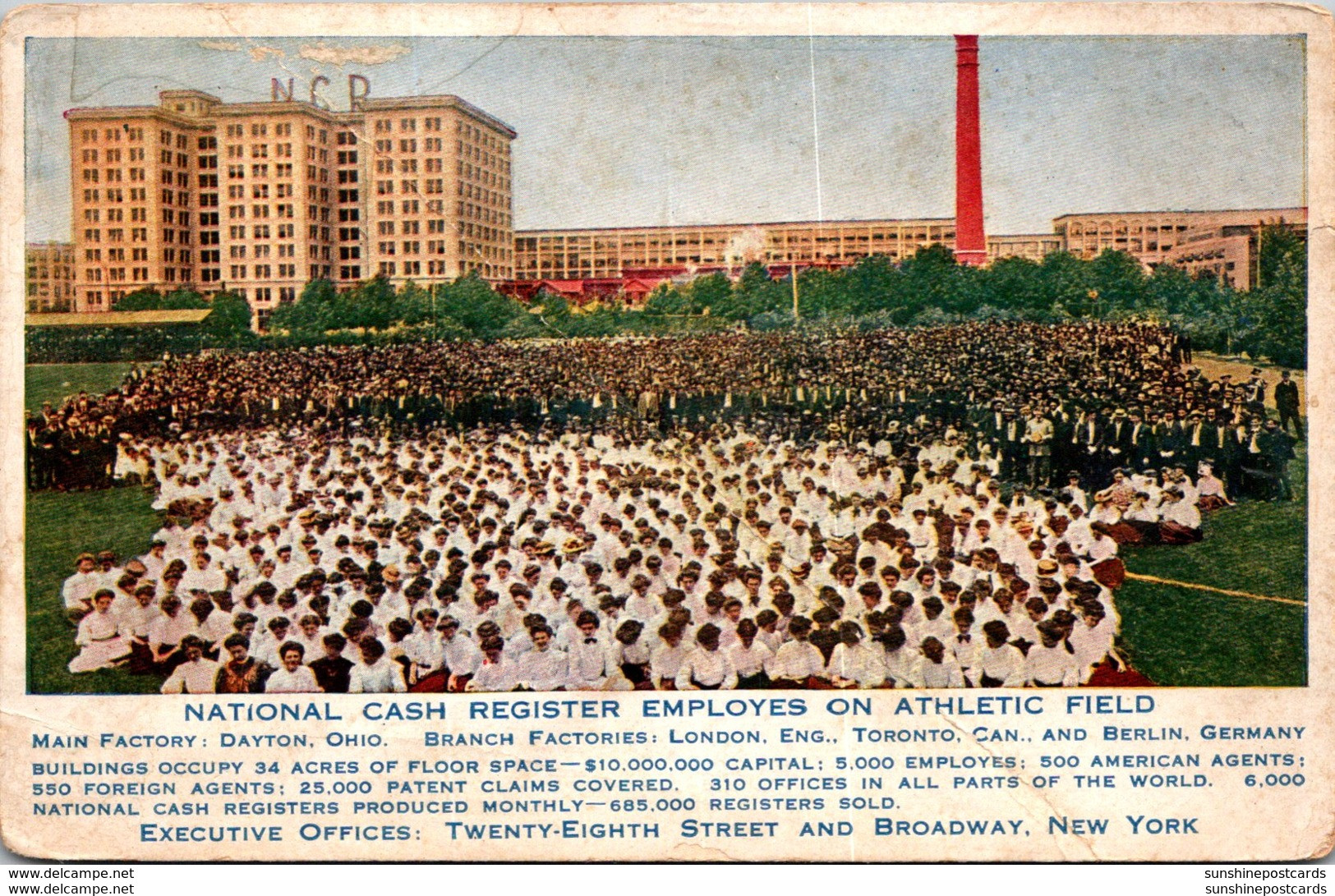 Ohio Dayton Nashville Cash Register Employees On Athletic Field - Dayton