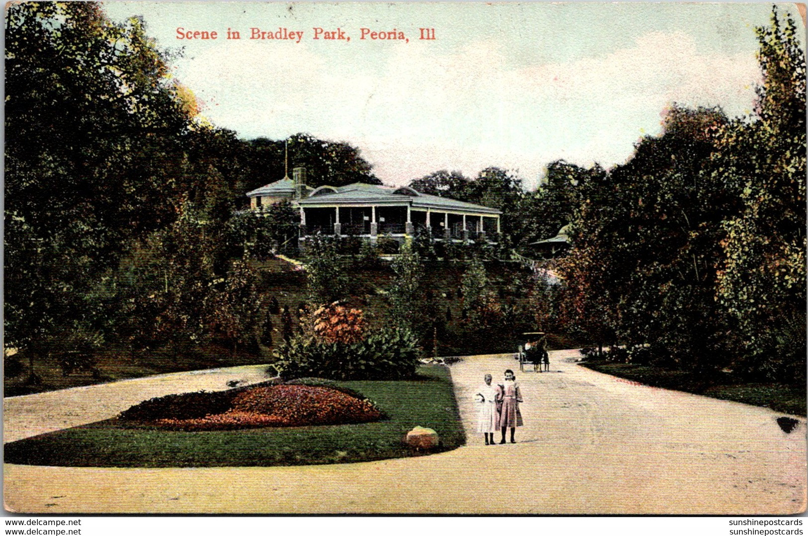 Illnois Peoria Scene In Bradley Park 1908 - Peoria