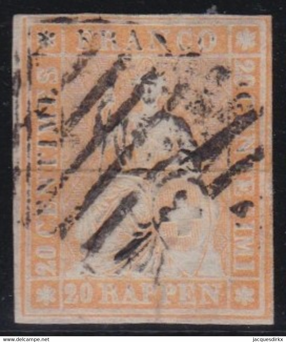 Suisse  .    Y&T    .   29b  .  Papier Mince  (2 Scans)        .      O    .      Oblitéré  .   /    .    Gestempelt - Used Stamps