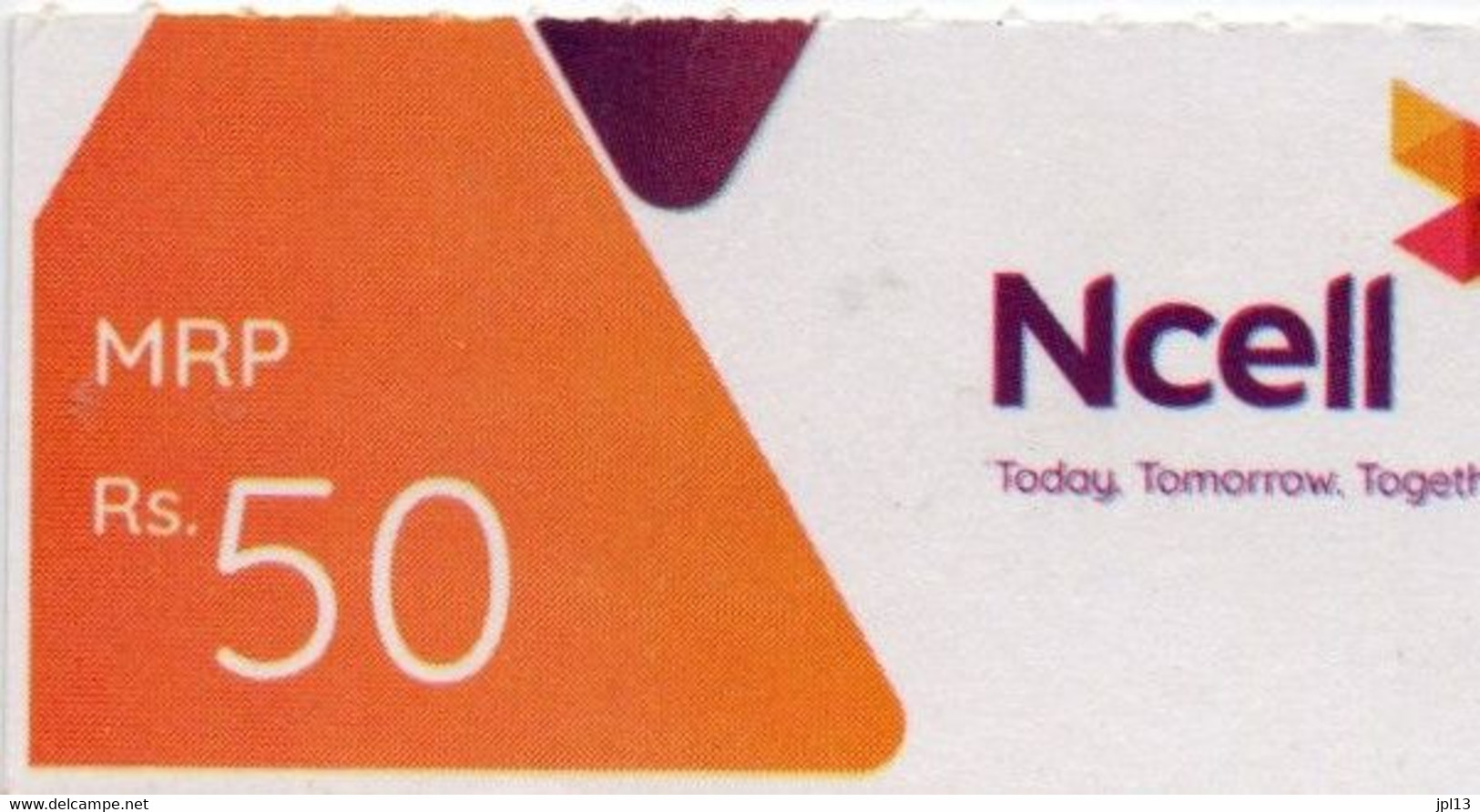 Recharge GSM - Népal - NCell - Rs. 50, Format 1/3,exp.18/06/2025 - Nepal