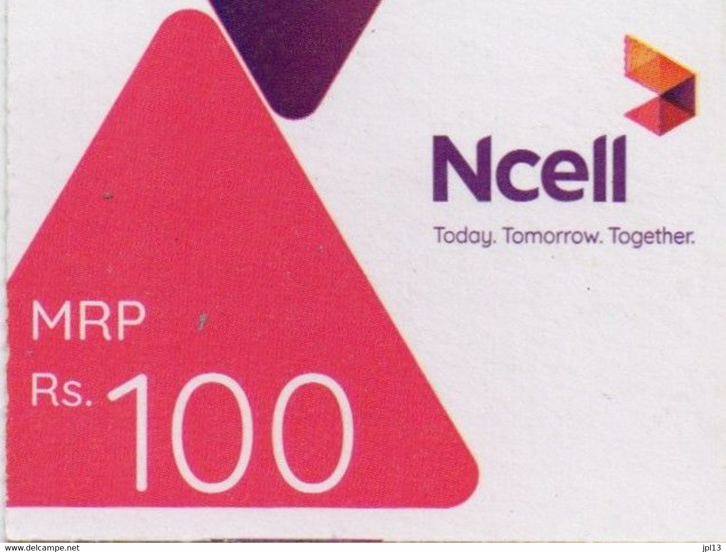 Recharge GSM - Népal - NCell - Rs. 100, Format 1/2,exp.18.12.2024 - Népal