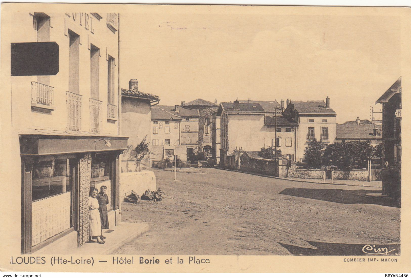 43 - LOUDES - HAUTE LOIRE - HOTEL BORIE ET LA PLACE - VOIR DEUX SCANS - Loudes