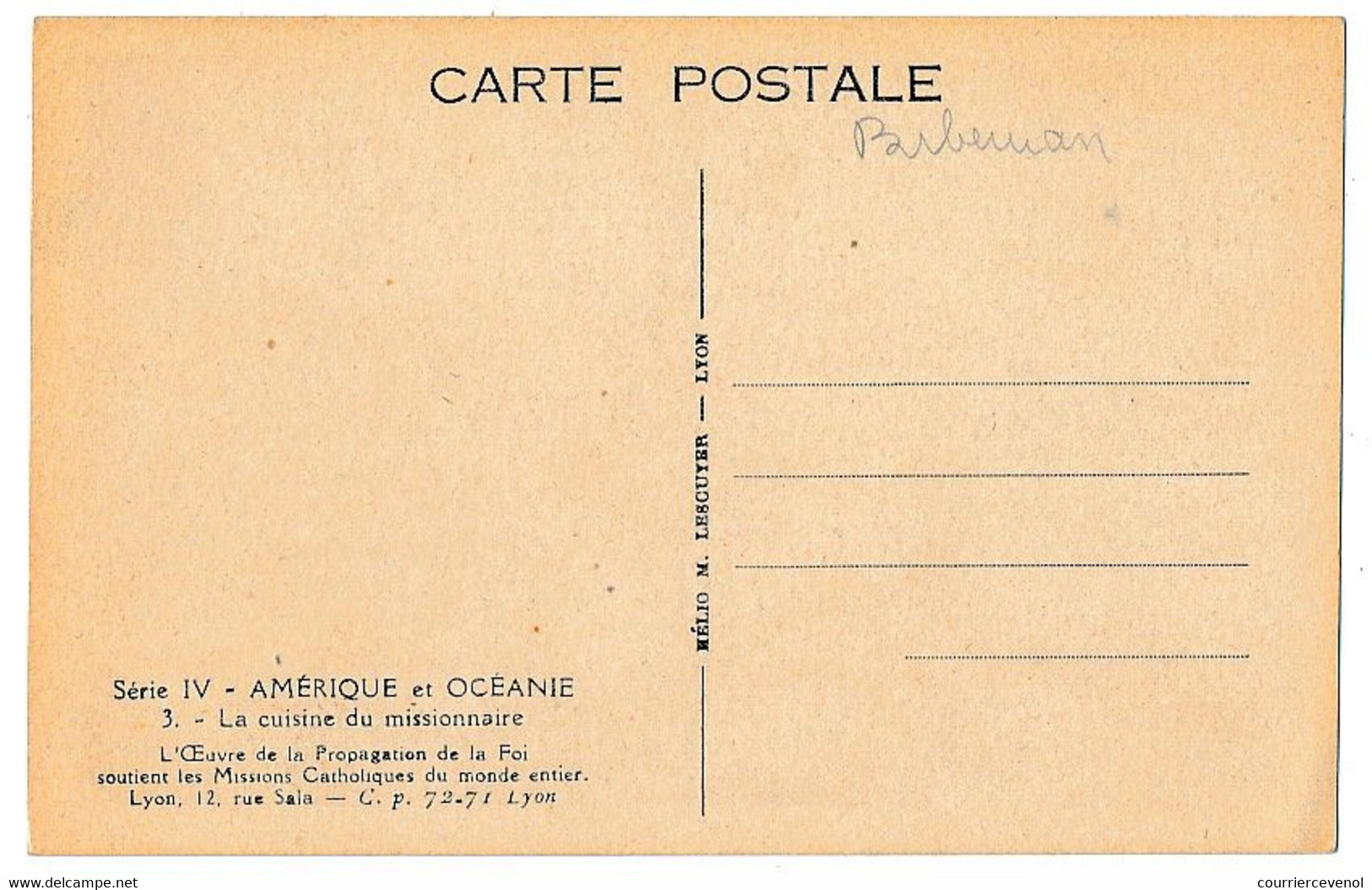 CPA - AMERIQUE Et OCEANIE - La Cuisine Du Missionnaire - Other & Unclassified