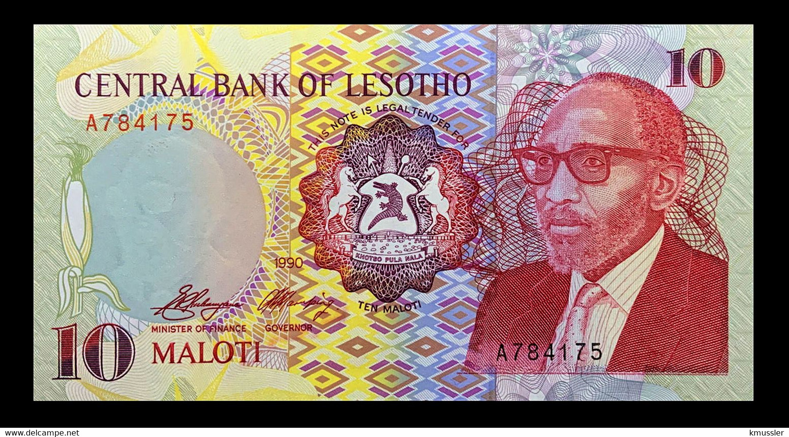 # # # Banknote Aus Lesotho 10 Maloti 1990 UNC # # # - Lesoto