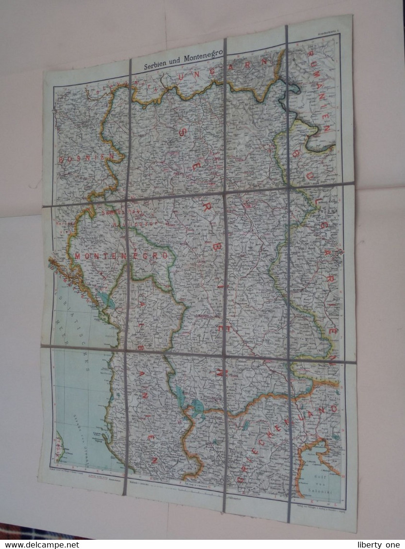 SERBIEN Und MONTENEGRO Sonderkarte 1 ( Velhagen & Klafing Leipzig) Echelle 1 / 1000 000 ( Cotton ) 47 X 64 Cm.! - Europa