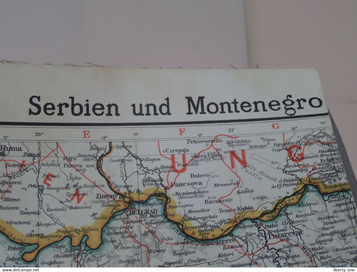 SERBIEN und MONTENEGRO Sonderkarte 1 ( Velhagen & Klafing Leipzig) Echelle 1 / 1000 000 ( Cotton ) 47 x 64 cm.!