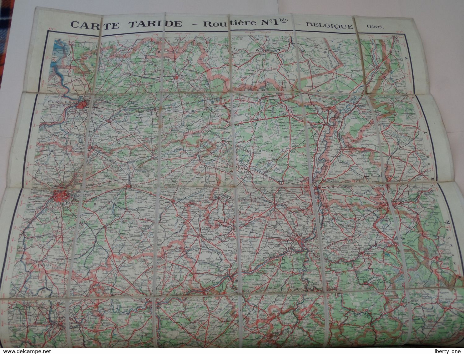 BELGIQUE ( Est ) Carte TARIDE Routière N° 1bis > Echelle 1/250000 ( Cotton ) +/-85 X 70 Cm. ( Imp. Gaillac-Monrocq )! - Europa