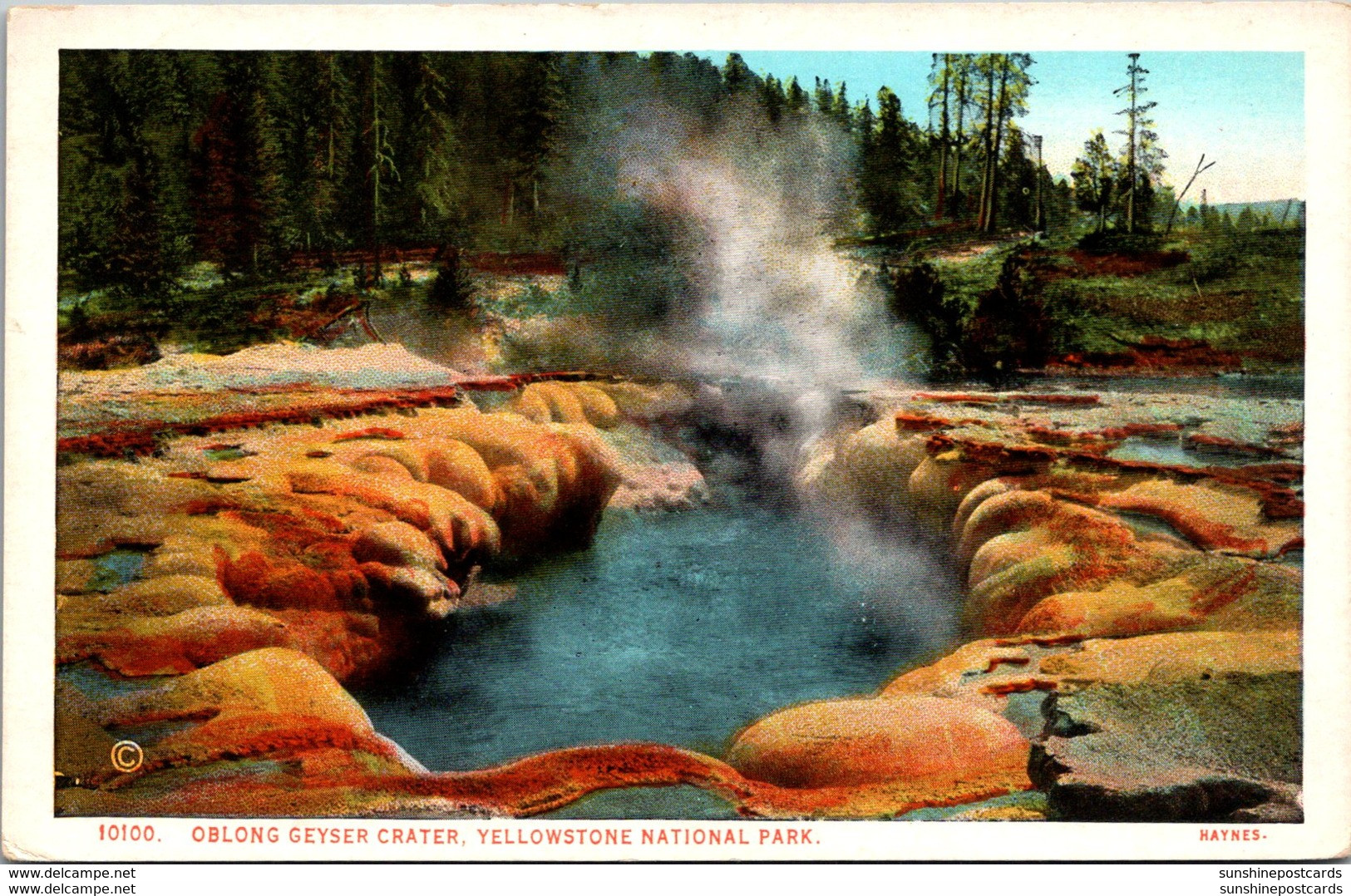 Yellowstone National Park Oblong Geyser Crater Haynes Photo - USA Nationalparks