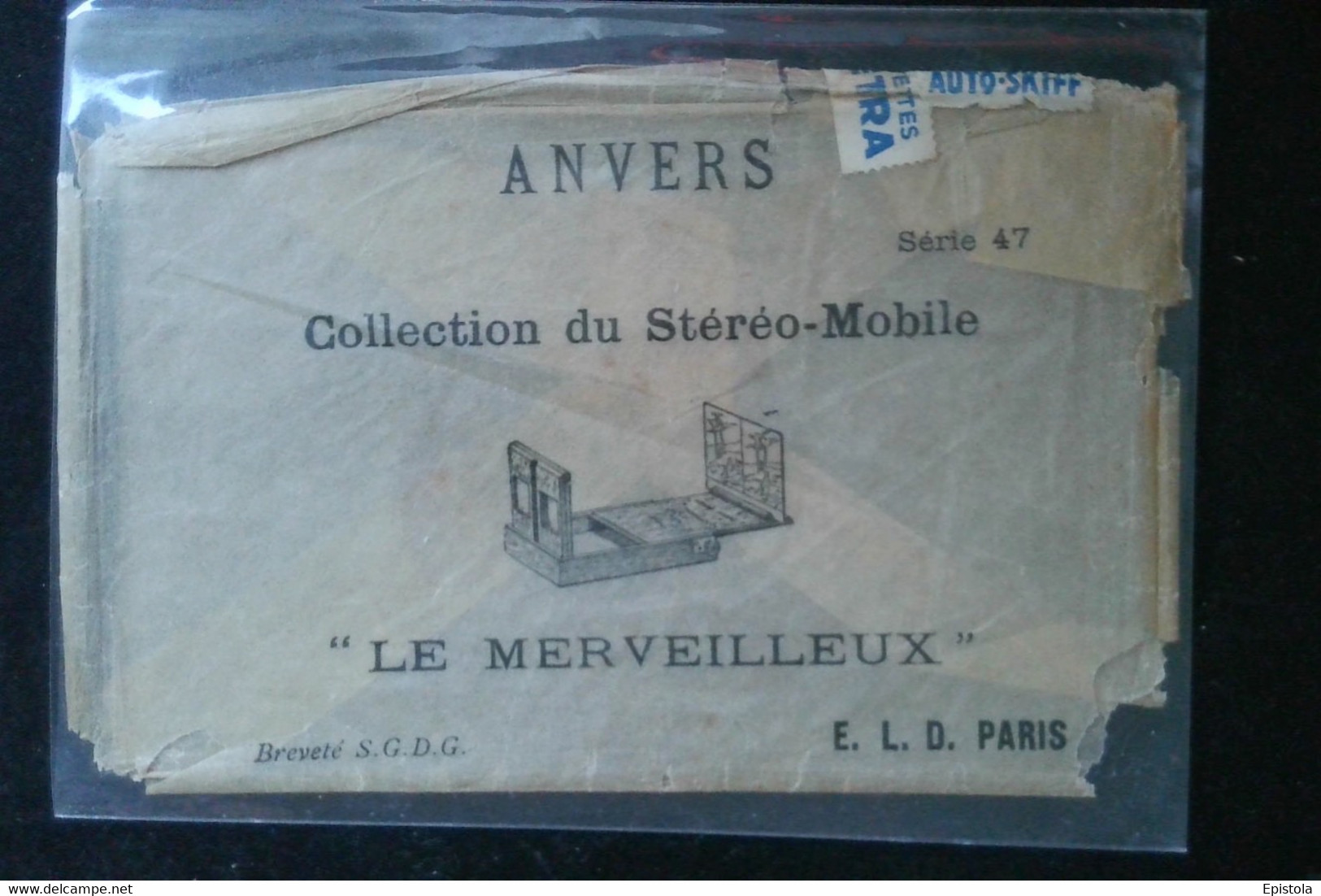 ►  ANVERS  - ETUI (Vendu En L'état) Carte Stéréoscopique Le Merveilleux, E. L. D. Paris - Cpa Stéréo - Cartes Stéréoscopiques