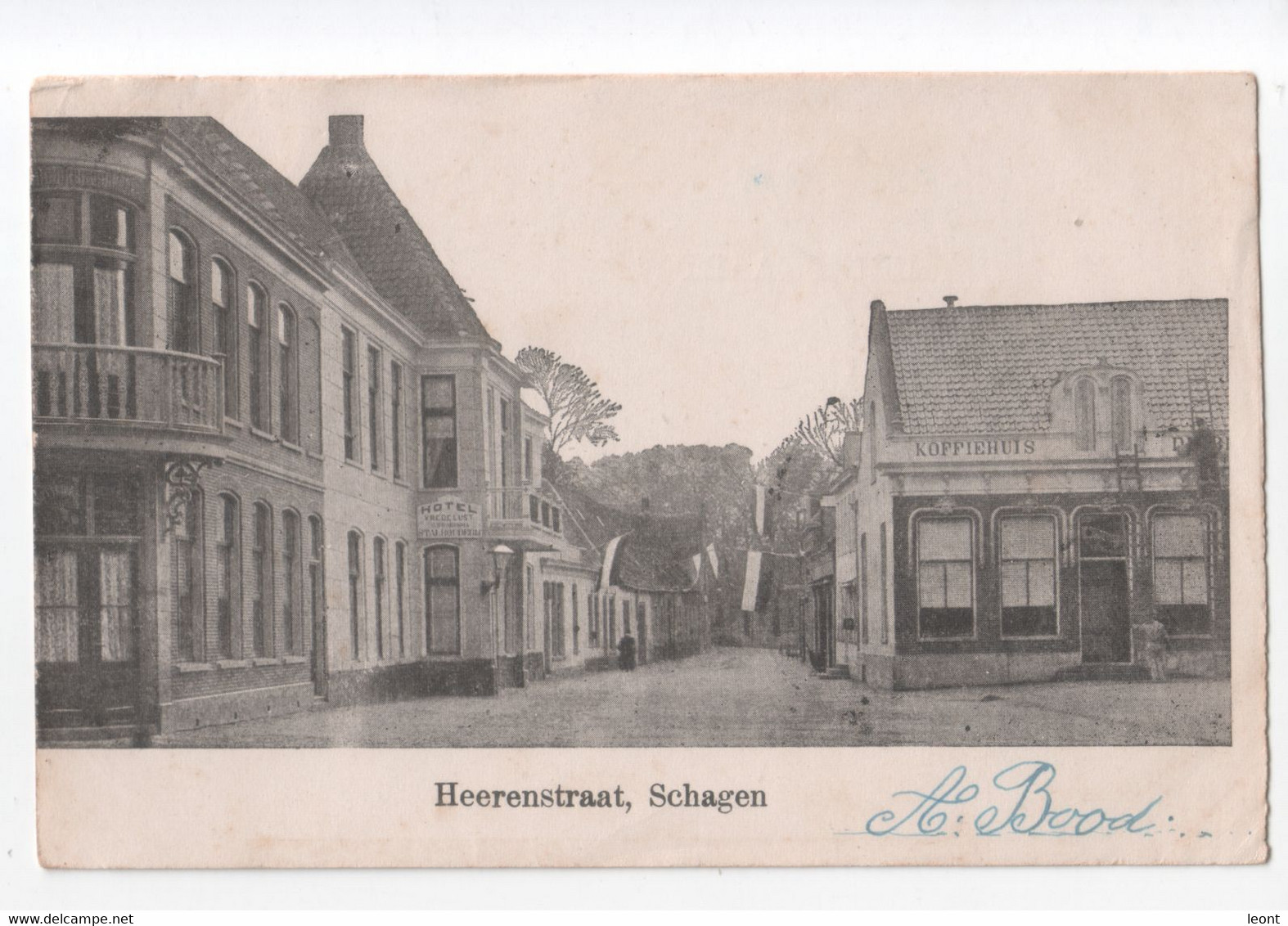 Netherlands - Schagen - Heerenstraat - Koffiehuis - Hotel - Street View -  1904 - With Stamp - Schagen