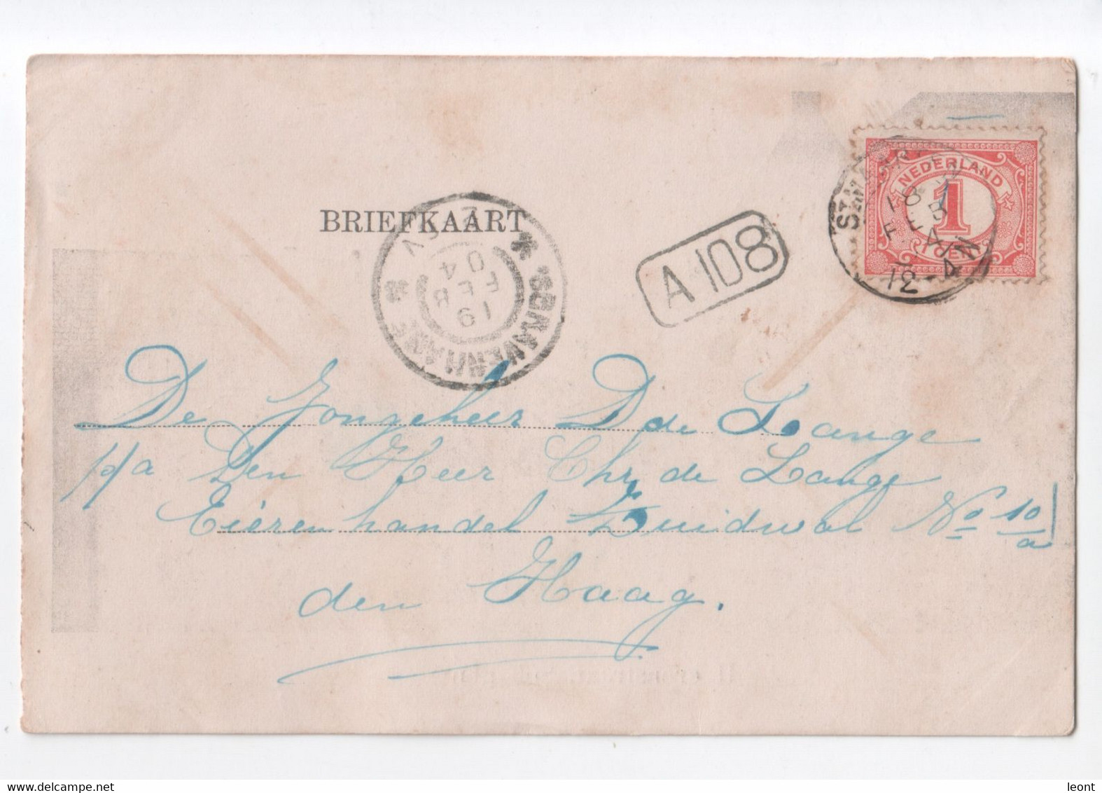 Netherlands - Schagen - Heerenstraat - Koffiehuis - Hotel - Street View -  1904 - With Stamp - Schagen