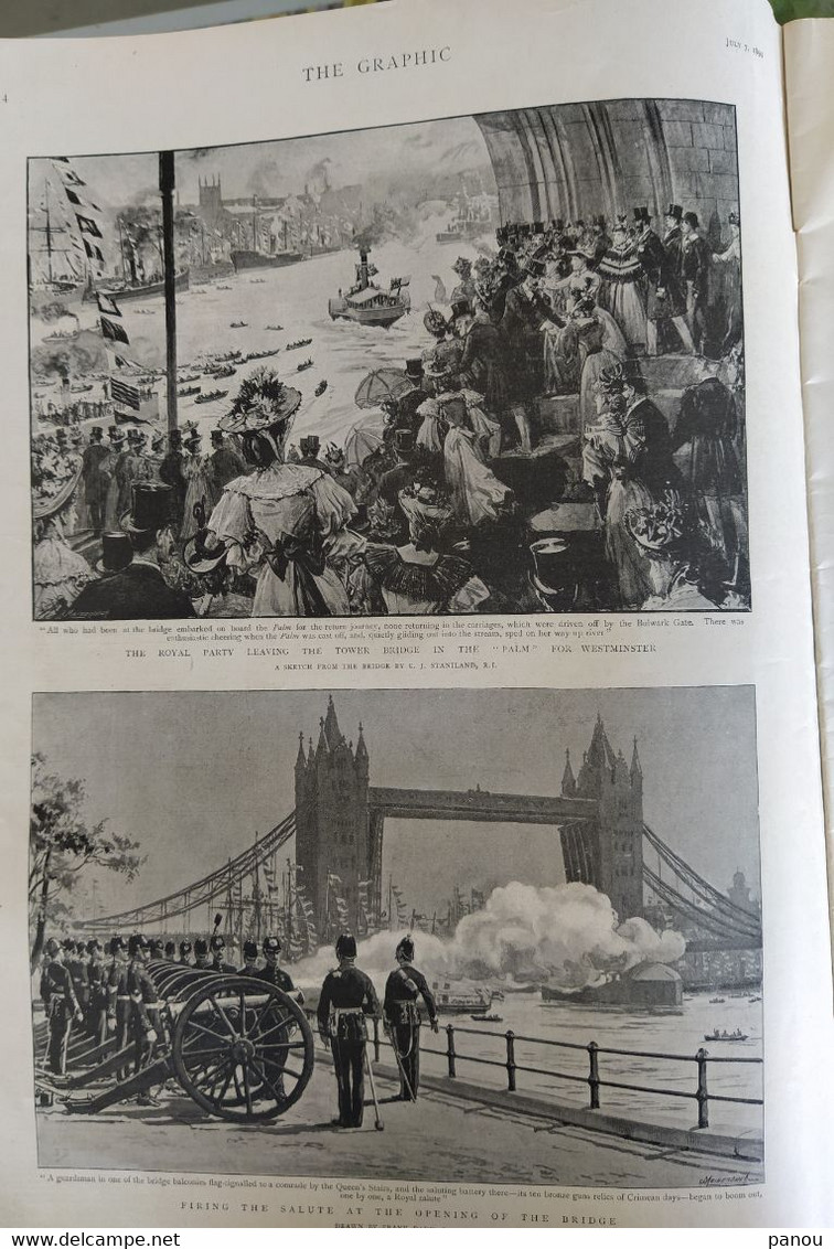 THE GRAPHIC NEWSPAPER MAGAZINE 1284 / 1894. TOWER BRIDGE. DEATH MORT PRESIDENT CARNOT. NEW ZEALAND. THE COOK ISLANDS - Sonstige & Ohne Zuordnung