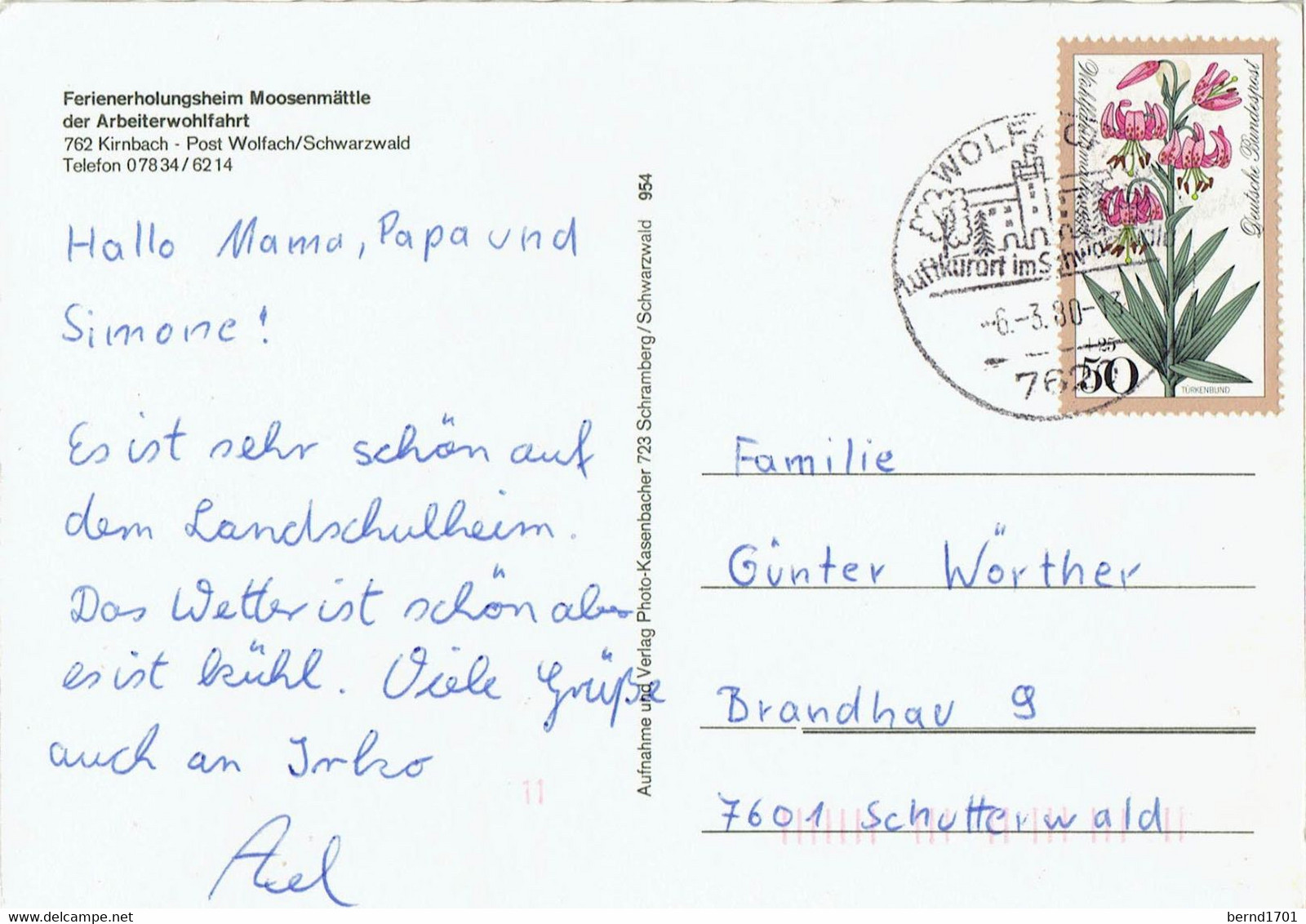 Germany / Kirnbach - Wolfach # Ansichtskarte Gebraucht / View Card Used (X1406) - Wolfach