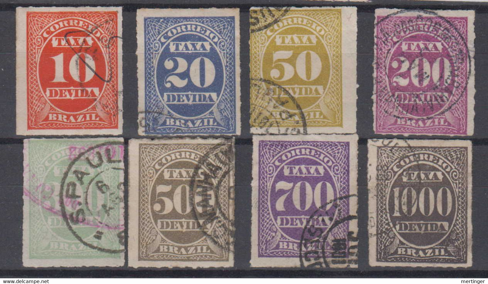 Brazil Brasil Due Mi# 10-17 Used 1890 - Segnatasse