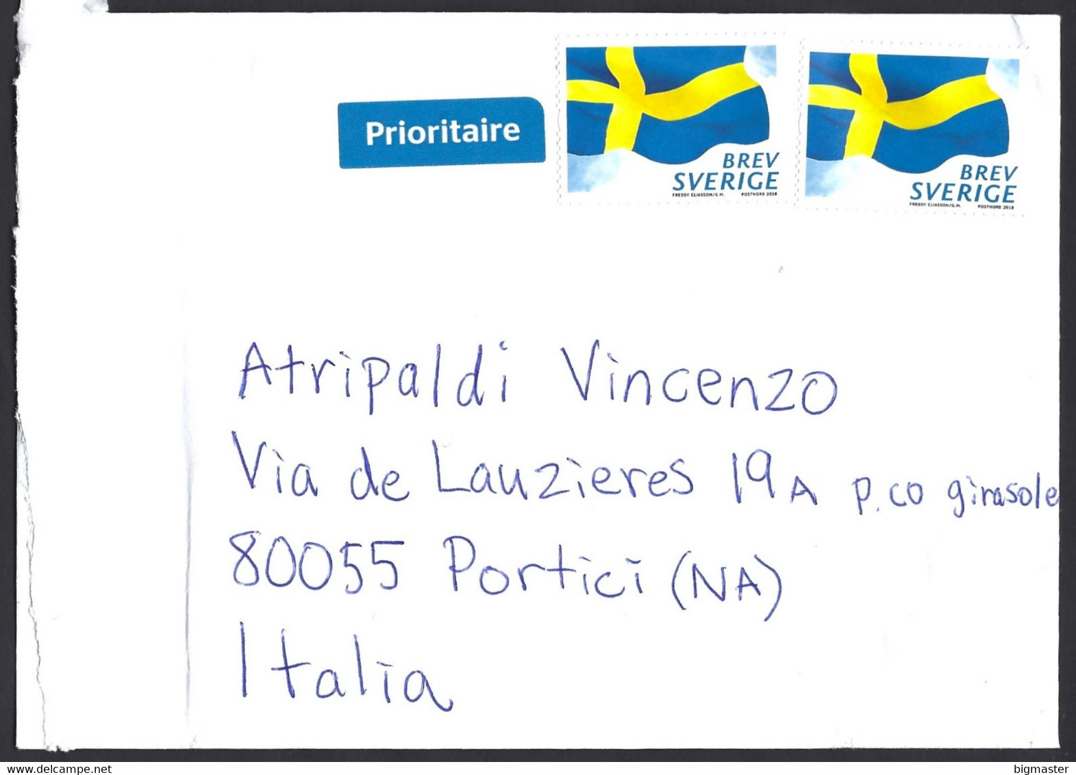 Str. EU-Svezia 2022 Prioritaria 2 Val For Italy - Cartas & Documentos