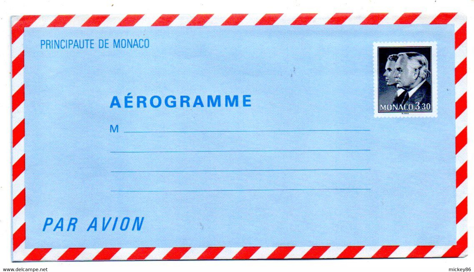 MONACO--1984-- Entier - Aérogramme Type Rainier III  & Albert  3f.30 Noir --NEUF .......à Saisir - Postal Stationery