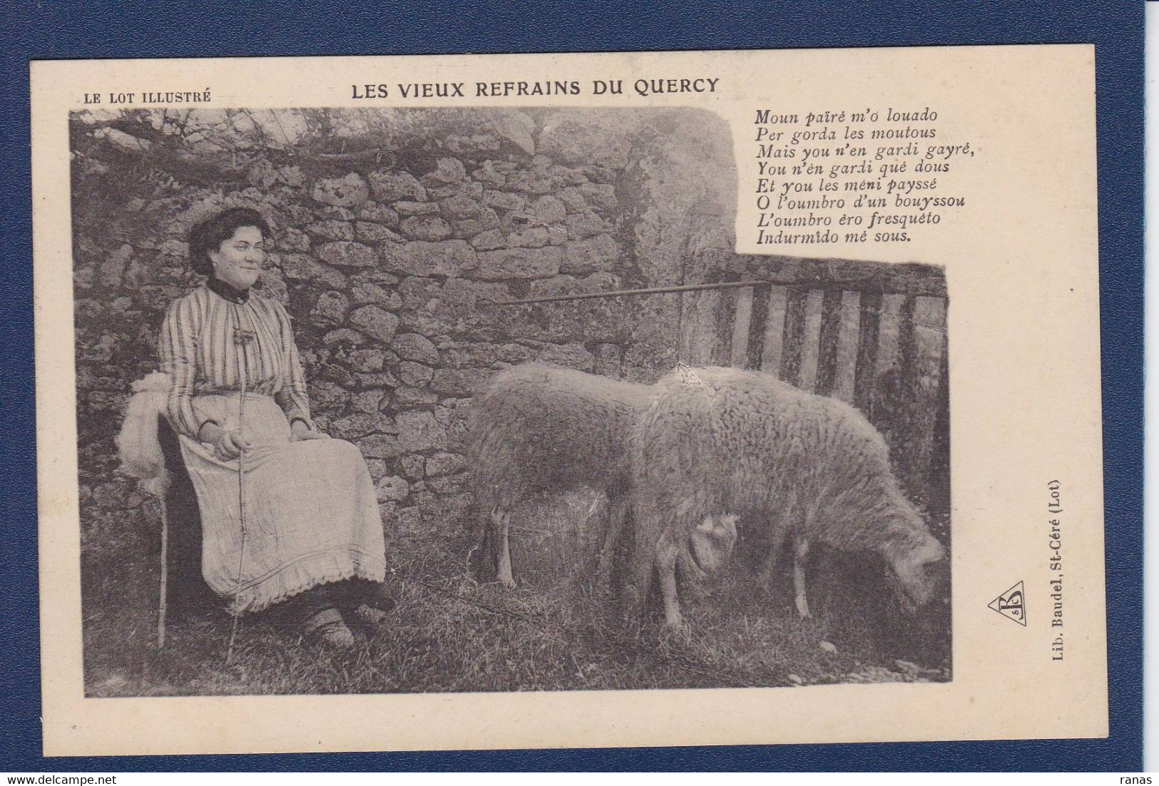 CPA [46] Lot > Saint-Céré Non Circulé Bergère Moutons Métier - Saint-Céré