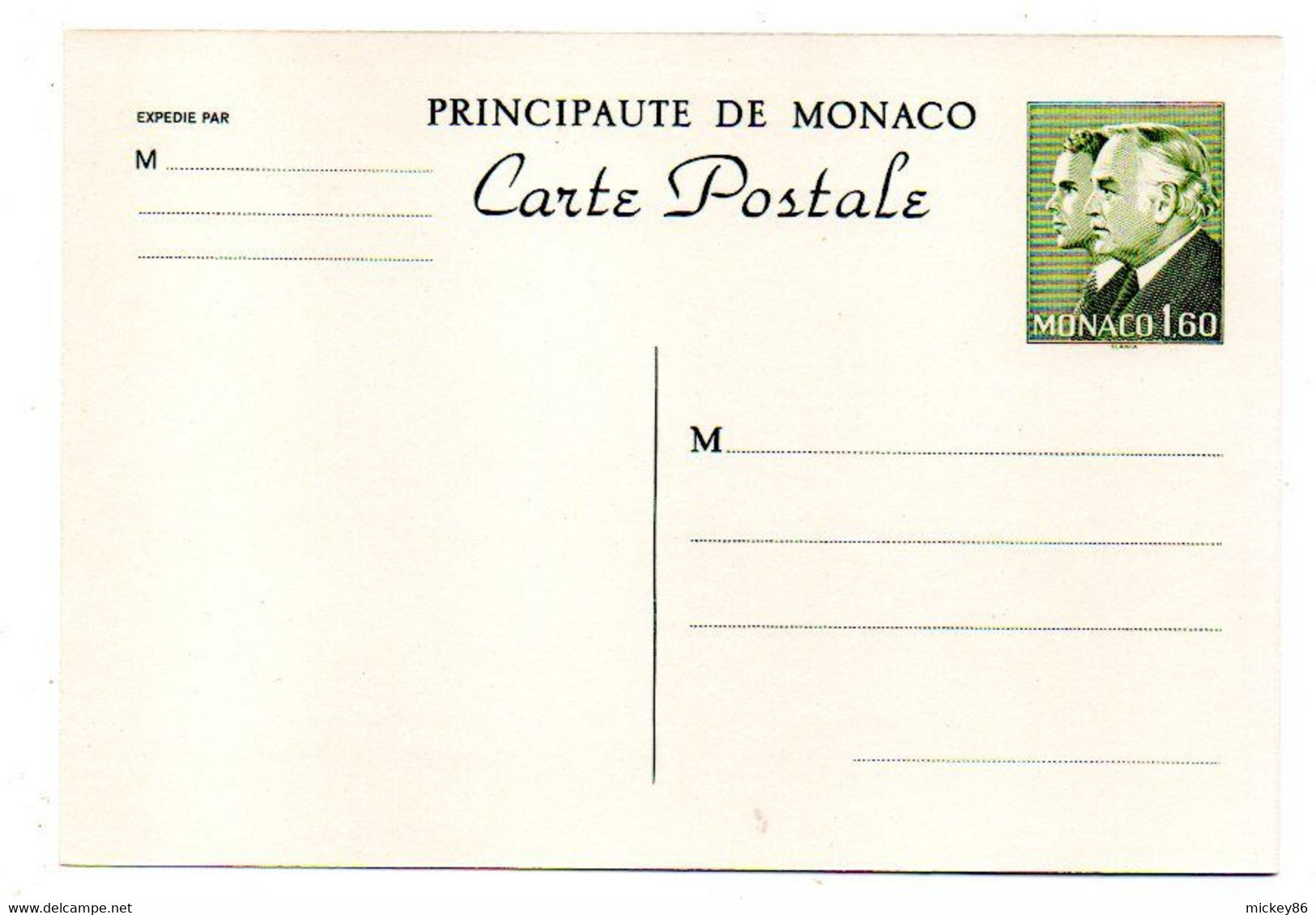 MONACO--1982-- Entier  CP  1f.60  Vert N° 37 ---NEUF.....à Saisir - Entiers Postaux