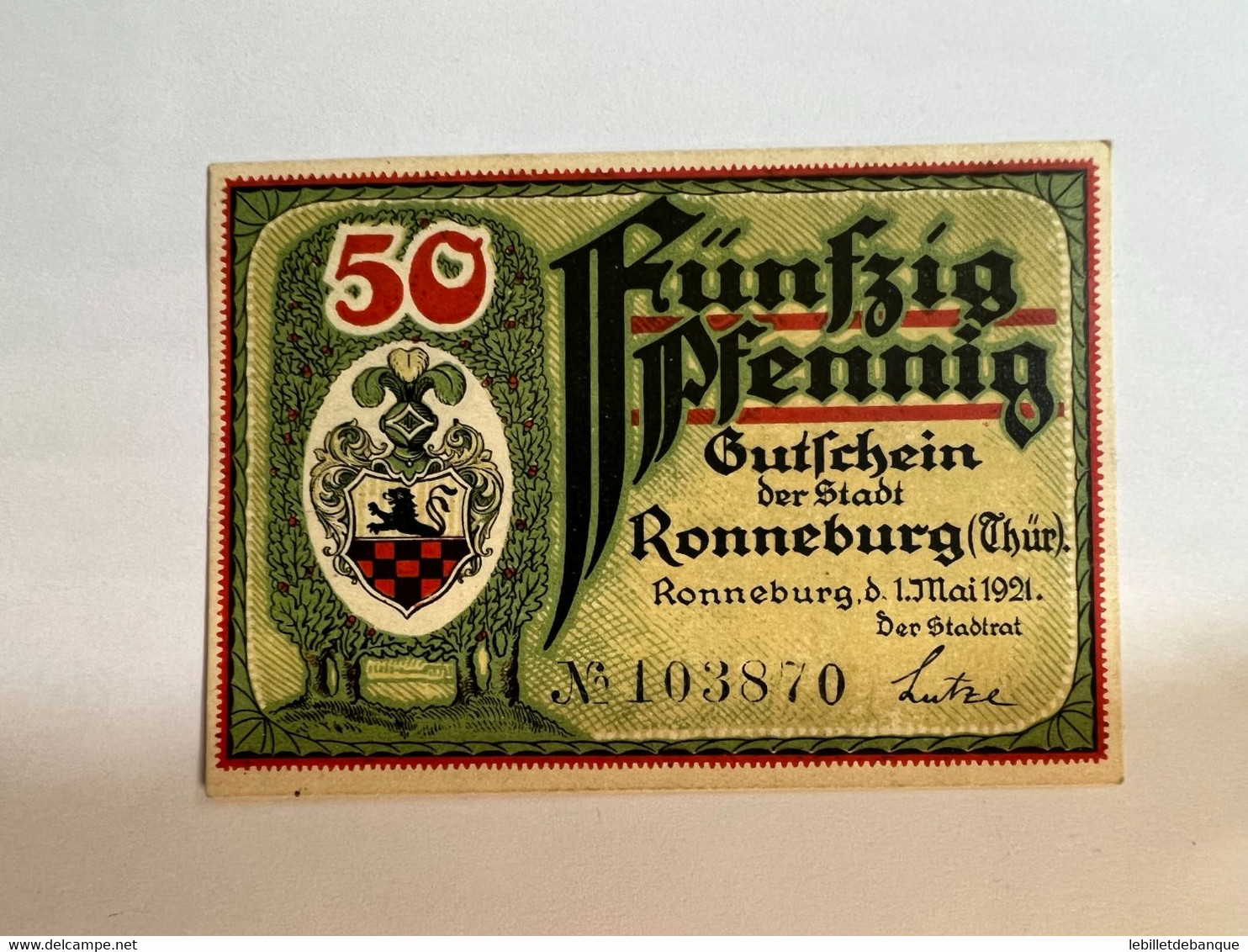 Allemagne Notgel Ronneburg 50 Pfennig - Collections