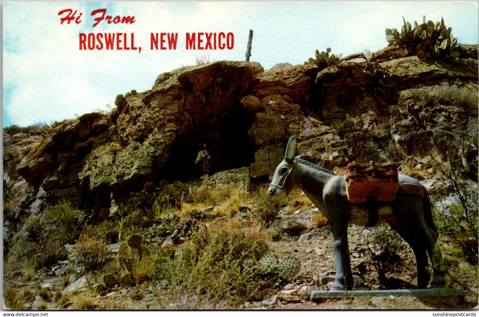 New Mexico Hi From Roswell Showing Cactus Cave Grotto - Roswell