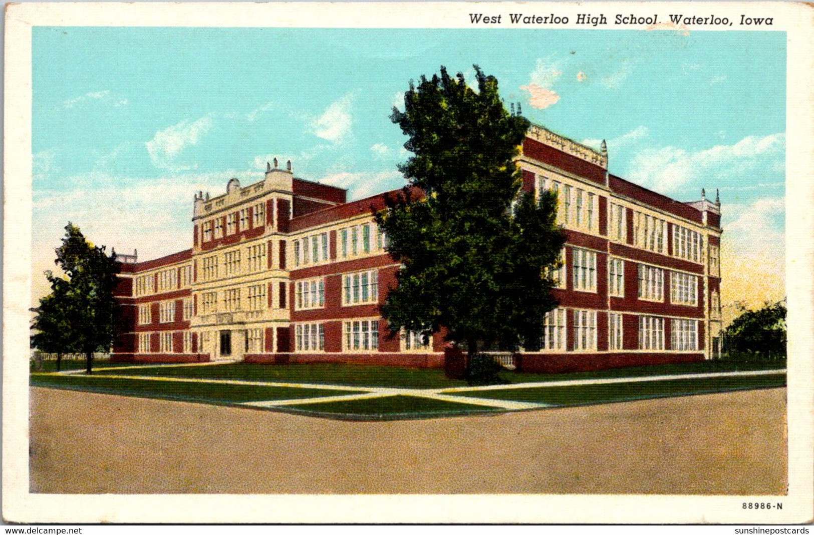 Iowa Waterloo West Waterloo High School Curteich - Waterloo